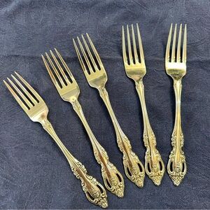 Oneida Brahms Community Stainless Dinner Forks- FIVE- Excellent Preloved Forks